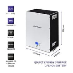 Qoltec Qoltec baterija za shranjevanje energije Lifepo4 | 9,6 kWh | 48 V | bms | LCD
