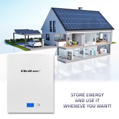 Qoltec qoltec stabilno shranjevanje energije lifepo4 |5,12 kWh | 51,2 V | 100 Ah | bms| lcd