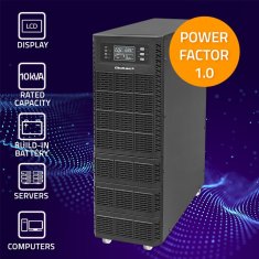 Qoltec Qoltec neprekinjeno napajanje ups | 10kva | 10000w | faktor moči 1.0 | lcd | epo | usb | on-line