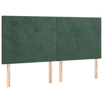 Vidaxl Vzglavje postelje temno zeleno 180x5x118/128 cm žametno