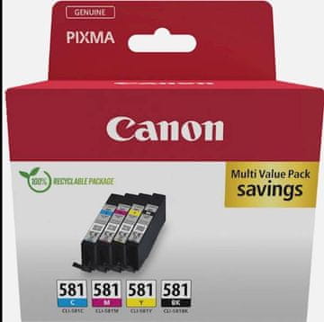 Canon komplet CLI-581 toner, Cyan, magenta, rumena, črna