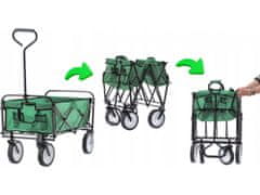 GARDEN LINE SKLOPNI transportni voziček, vrtni voziček do 70 kg, voziček za plažo, turistični voziček, 360° kolesa