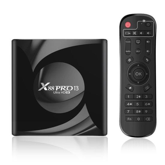 BergMont Smart tv box X88 pro Android 13, ULTRA HD 8K, DECODER 2/16 GB, WiFi 6, Bluetooth 5.0, medijski predvajalnik, Netfilx, Youtube, Google