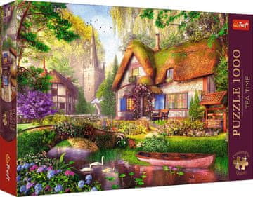 Trefl Puzzle Premium Plus Tea Time: Lesena koča 1000 kosov
