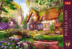 Trefl Puzzle Premium Plus Tea Time: Lesena koča 1000 kosov