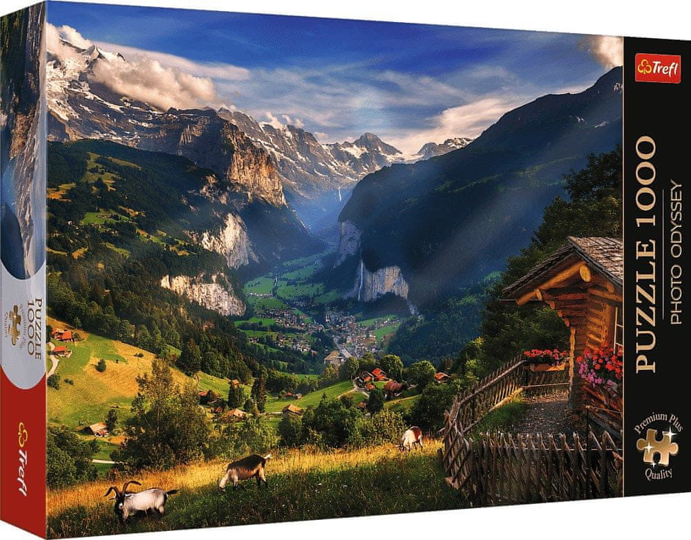 Puzzle Trefl Premium Plus – Photo Odyssey : Ville Des Alpes, Suisse – 1000 Pièces – 683 X 480 Mm – Poster Inclus – Dès 12 Ans – Certifié FSC