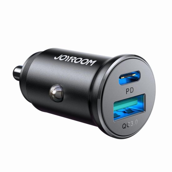 Joyroom JR-CCN05 avto polnilec USB / USB-C 30W, črna