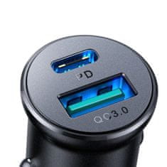 Joyroom JR-CCN05 avto polnilec USB / USB-C 30W, črna