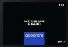 GoodRam Goodram CX400 gen.2 2.5" 1024 GB SSD, SATA III, 3D TLC NAND, 550 MB/s, idealen za PC, visoka zanesljivost in trajnost