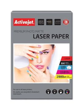 ActiveJet Acutjet AP4-110M100L, mat foto papir za laserski tisk, A4, 100 listov