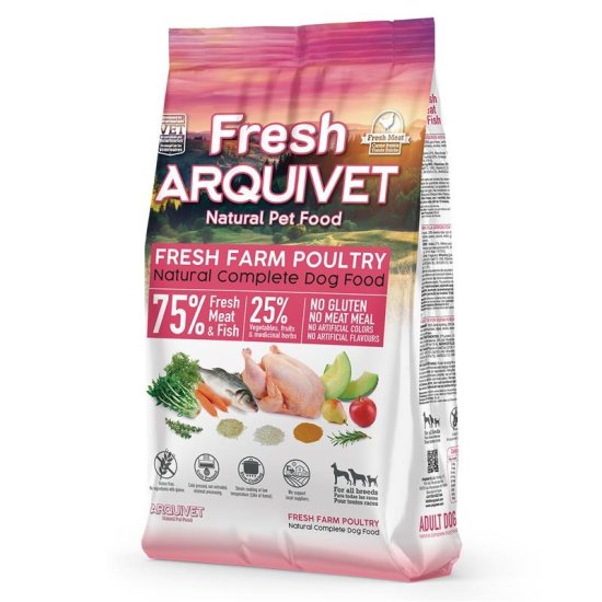 slomart ARQUIVET Fresh Chicken and oceanic fish - suha hrana za pse - 10 kg
