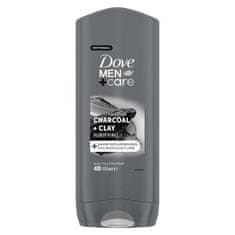 Dove Men + Care Charcoal + Clay osvežilen gel za prhanje z ogljem in glino 400 ml za moške