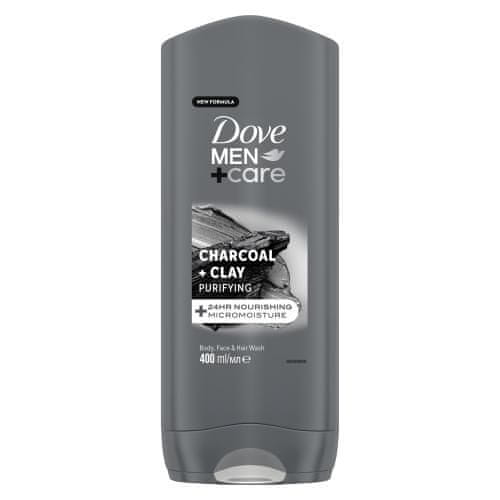Dove Men + Care Charcoal + Clay osvežilen gel za prhanje z ogljem in glino za moške
