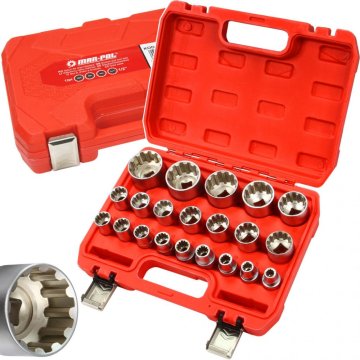 MAR-POL Nasadna glava 1/2", 8-36mm, 12 robov, komplet 21 kos. M58267