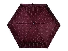 Zložljiv mini dežnik s pikami - bordo