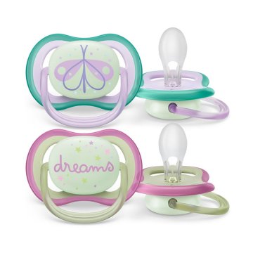 Avent Ultra air nočni dudelec 2 kosa 0-6 m deklica - 0-6 m