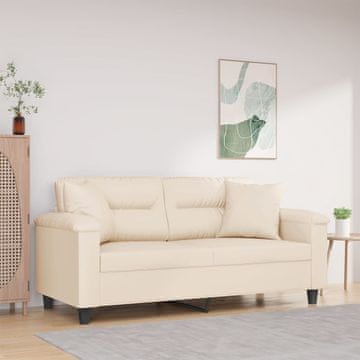 Vidaxl vidaXL Dvosed z blazinami, bež, 140 cm, mikrofibra