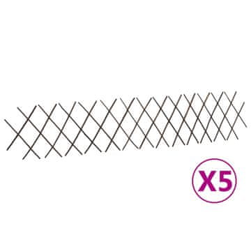 Vidaxl Mrežaste ograje iz vrbe 5 kosov 180x30 cm