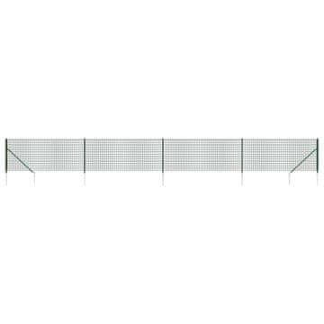 Vidaxl Mrežna ograja s konicami za postavitev zelena 0,8x10 m