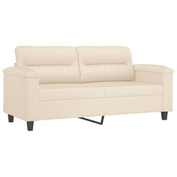 Vidaxl Kavč dvosed bež 140 cm tkanina iz mikrovlaken