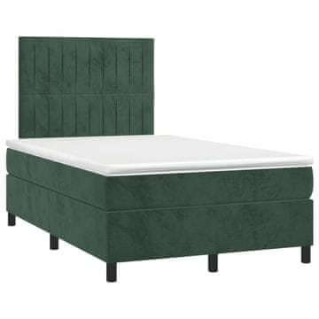 Vidaxl Box spring postelja z vzmetnico temno zelen 120x190 cm žamet