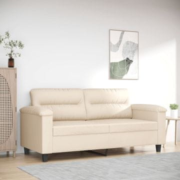 Vidaxl vidaXL Dvosed, bež, 140 cm, oblazinjen z mikrovlakni