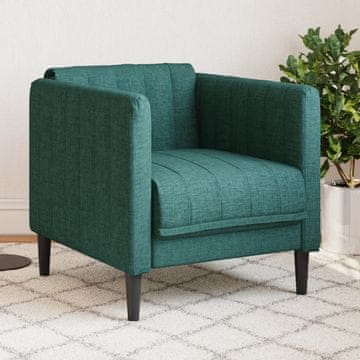 Vidaxl vidaXL Fotelj, temno zelen, oblazinjen s tkanino