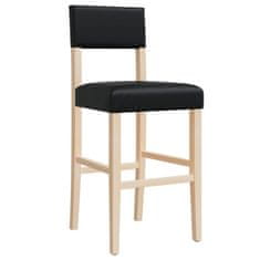 Vidaxl Barski stol 2 kosa trden les kavčukovca in umetno usnje