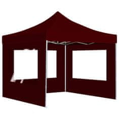 Vidaxl Profesionalen vrtni šotor s stenami aluminij 2x2 m bordo