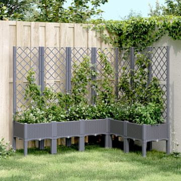 Vidaxl vidaXL Vrtno korito z rešetko, sivo, 160x120x142 cm, PP