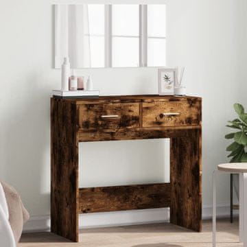 Vidaxl vidaXL Toaletna mizica z ogledalom, dimljen hrast, 80x39x80 cm
