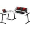 Gaming miza HUZARO HERO 6.0, bela, L oblika