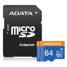 A-Data Adata/micro SDHC/64GB/100MBps/UHS-I U1/Class 10/+ adapter