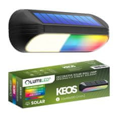 LUMILED Solarna vrtna svetilka LED fasadna stenska svetilka KEOS 3000K + RGB