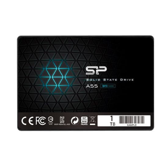 Silicon Power SSD Silicon Power Ace A55 2,5" 1 TB, 3D TLC, 500 MB/s Branje, 450 MB/s Pisanje, TRIM Podpora, RAID, 2.5" HDD Zamenjava