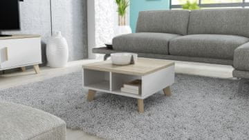 slomart Cama LOTTA 60 Coffee Table, bela/sonoma hrast