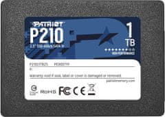 slomart Patriot Memory P210 2,5" SSD 1 TB - Serial ATA III, 500 MB/s branja, 400 MB/s pisanja, kompatibilen z Windows sistemom