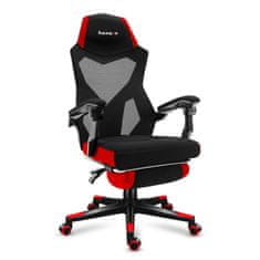 Huzaro Huzaro Combat 3.0 Gaming Stolčnik z Mrežno Sedežno Prevleko, Črna/Rdeča, Ergonomičen in Prilagodljiv, Maks. Teža 140 kg