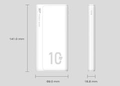 Silicon Power SILICON POWER QP15 Powerbank Zunanja baterija 10000 mAh 2x USB QC 3.0 1x USB-C PD (SP10KMAPBKQP150W) Bela