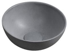 SAPHO AQUALINE Betonirano Umivalno Ogledalo Ø26cm, Senzorsko Štiriling, Siva Mat