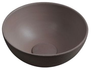 SAPHO Elegantno Samostoječe Beton Umivalnik, Ø 26cm, Temno Rjava Mat Površina