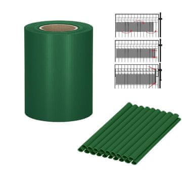 TIMMLUX Trak za panelno ograjo za zaščito zasebnosti 450g/m2 19cm x 35m + 20 sponk zelen