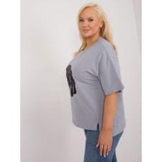 FANCY Ženska bluza plus size z aplikacijo sive barve FA-BZ-9325.59_407275 Univerzalni