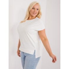 FANCY Ženska bluza plus size s srcem v barvi ecru FA-BZ-9173.29X_407226 Univerzalni
