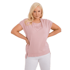 FANCY Ženska bluza plus size z okroglim vratom roza barve FA-BZ-9173.29X_407262 Univerzalni