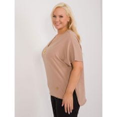 FANCY Ženska bluza plus size rjava FA-BZ-9178.30_407264 Univerzalni