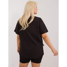 FANCY Ženska bluza plus size z izrezom v obliki črne FA-BZ-9178.30_407263 Univerzalni