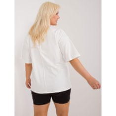 FANCY Ženska bluza plus size z okroglim vratom v barvi ecru FA-BZ-9325.59_407247 Univerzalni