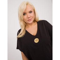 FANCY Ženska bluza plus size z izrezom v obliki črne FA-BZ-9178.30_407263 Univerzalni