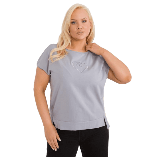 FANCY Ženska bluza plus size z razporki sive barve FA-BZ-9173.29X_407307